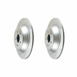Rear Cross Drilled Slotted Coated Performance Brake Rotor Set of 2