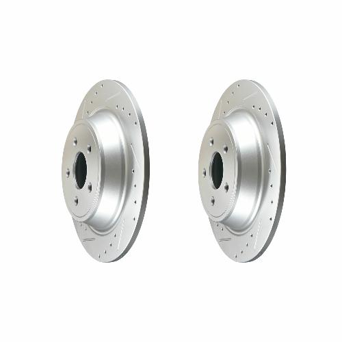 Rear Cross Drilled Slotted Coated Performance Brake Rotor Set of 2