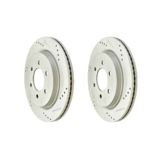 Rear Cross Drilled Slotted Coated Performance Brake Rotor Set of 2