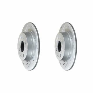 Rear Cross Drilled Slotted Coated Performance Brake Rotor Set of 2