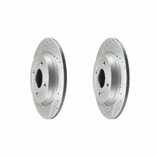 Rear Cross Drilled Slotted Coated Performance Brake Rotor Set of 2