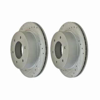 Rear Cross Drilled Slotted Coated Performance Brake Rotor Set of 2