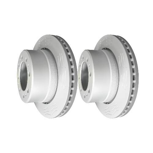 Rear High Carbon Slotted Coated Heavy Duty Performance Rotor Set of 2