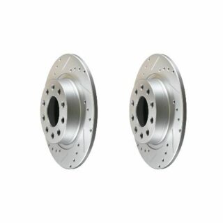 Rear Cross Drilled Slotted Coated Performance Brake Rotor Set of 2