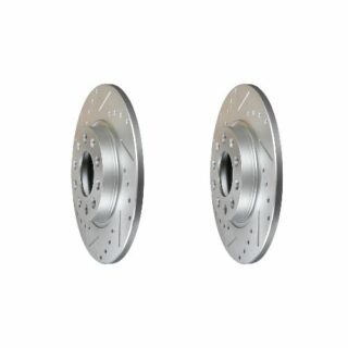 Rear Cross Drilled Slotted Coated Performance Brake Rotor Set of 2