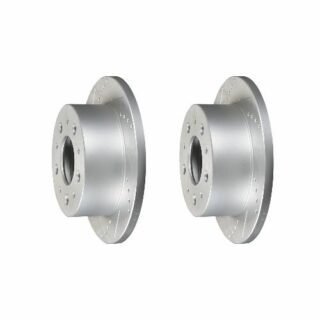 Rear Cross Drilled Slotted Coated Performance Brake Rotor Set of 2