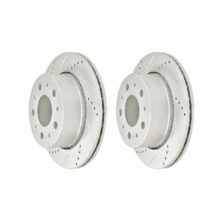 Rear Cross Drilled Slotted Coated Performance Brake Rotor Set of 2