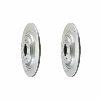 Rear Cross Drilled Slotted Coated Performance Brake Rotor Set of 2