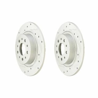 Rear Cross Drilled Slotted Coated Performance Brake Rotor Set of 2