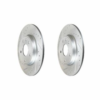 Rear Cross Drilled Slotted Coated Performance Brake Rotor Set of 2