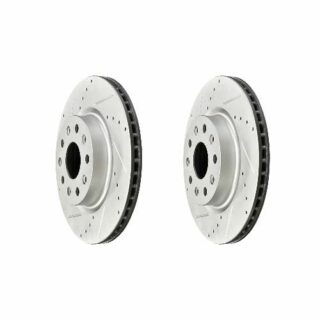 Front Cross Drilled Slotted Coated Performance Brake Rotor Set of 2