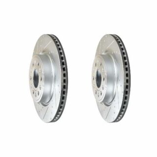Front Cross Drilled Slotted Coated Performance Brake Rotor Set of 2