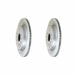 Rear Cross Drilled Slotted Coated Performance Brake Rotor Set of 2