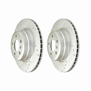 Rear Cross Drilled Slotted Coated Performance Brake Rotor Set of 2