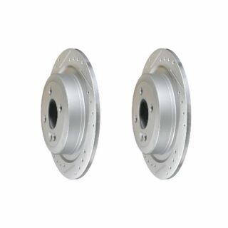 Rear Cross Drilled Slotted Coated Performance Brake Rotor Set of 2