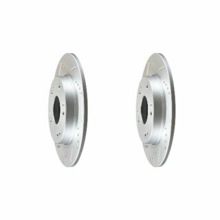 Rear Cross Drilled Slotted Coated Performance Brake Rotor Set of 2