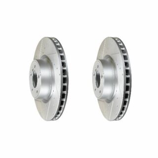 Front Cross Drilled Slotted Coated Performance Brake Rotor Set of 2