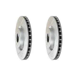 Front Cross Drilled Slotted Coated Performance Brake Rotor Set of 2