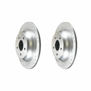 Rear Cross Drilled Slotted Coated Performance Brake Rotor Set of 2