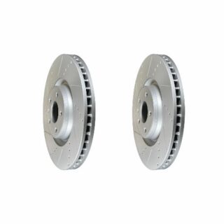 Front Cross Drilled Slotted Coated Performance Brake Rotor Set of 2