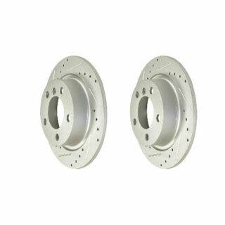 Rear Cross Drilled Slotted Coated Performance Brake Rotor Set of 2