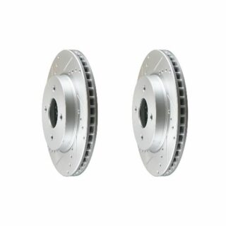 Front Cross Drilled Slotted Coated Performance Brake Rotor Set of 2