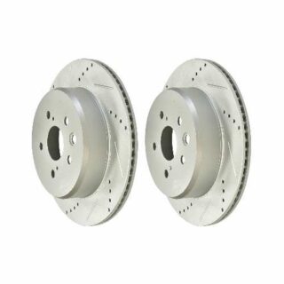 Rear Cross Drilled Slotted Coated Performance Brake Rotor Set of 2