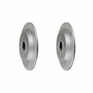Rear Cross Drilled Slotted Coated Performance Brake Rotor Set of 2