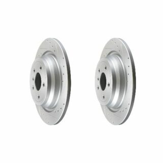 Rear Cross Drilled Slotted Coated Performance Brake Rotor Set of 2