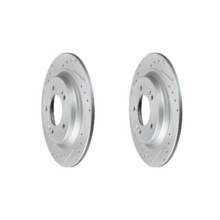 Rear Cross Drilled Slotted Coated Performance Brake Rotor Set of 2