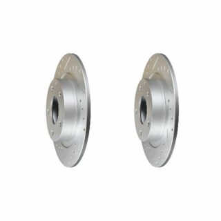 Rear Cross Drilled Slotted Coated Performance Brake Rotor Set of 2