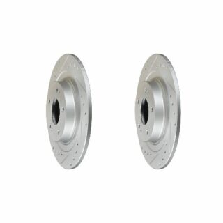 Rear Cross Drilled Slotted Coated Performance Brake Rotor Set of 2