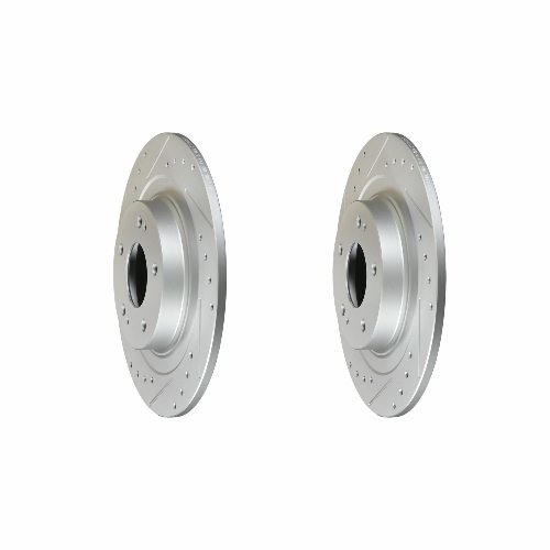 Rear Cross Drilled Slotted Coated Performance Brake Rotor Set of 2