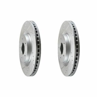Front Cross Drilled Slotted Coated Performance Brake Rotor Set of 2