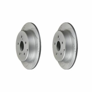 Rear Cross Drilled Slotted Coated Performance Brake Rotor Set of 2