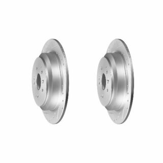 Rear Cross Drilled Slotted Coated Performance Brake Rotor Set of 2