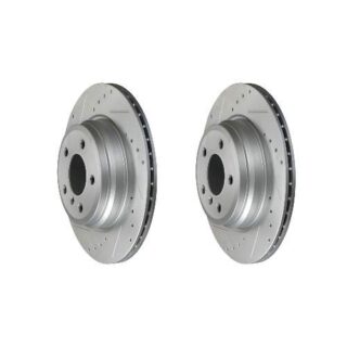 Rear Cross Drilled Slotted Coated Performance Brake Rotor Set of 2