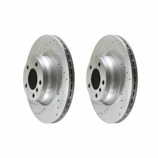 Front Cross Drilled Slotted Coated Performance Brake Rotor Set of 2