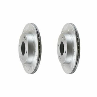 Front Cross Drilled Slotted Coated Performance Brake Rotor Set of 2