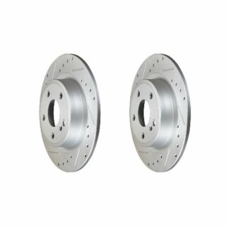 Rear Cross Drilled Slotted Coated Performance Brake Rotor Set of 2