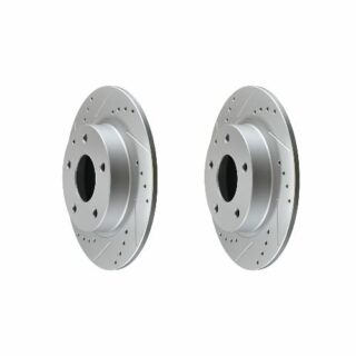 Rear Cross Drilled Slotted Coated Performance Brake Rotor Set of 2