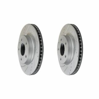Front Cross Drilled Slotted Coated Performance Brake Rotor Set of 2