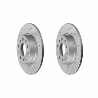 Rear Cross Drilled Slotted Coated Performance Brake Rotor Set of 2