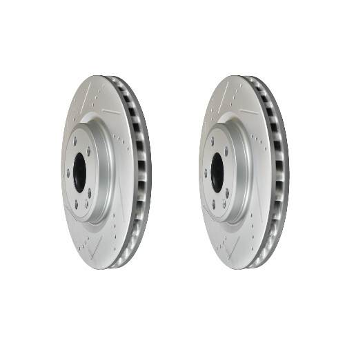 Front Cross Drilled Slotted Coated Performance Brake Rotor Set of 2