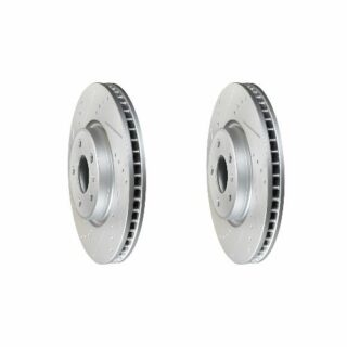 Front Cross Drilled Slotted Coated Performance Brake Rotor Set of 2