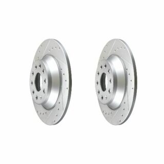 Rear Cross Drilled Slotted Coated Performance Brake Rotor Set of 2