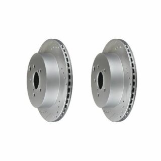 Rear Cross Drilled Slotted Coated Performance Brake Rotor Set of 2