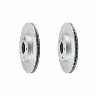 Front Cross Drilled Slotted Coated Performance Brake Rotor Set of 2