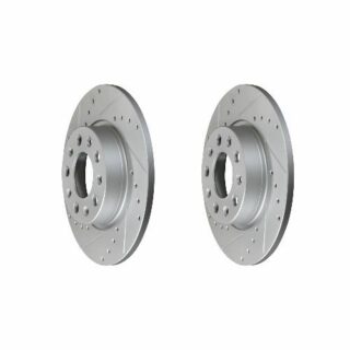 Rear Cross Drilled Slotted Coated Performance Brake Rotor Set of 2