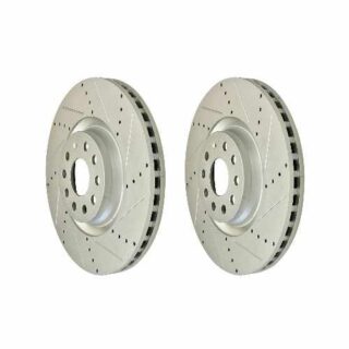 Rear Cross Drilled Slotted Coated Performance Brake Rotor Set of 2